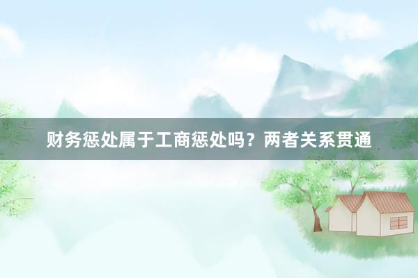 财务惩处属于工商惩处吗？两者关系贯通