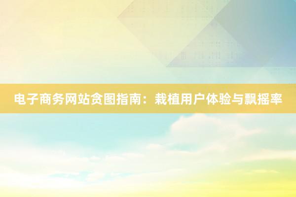 电子商务网站贪图指南：栽植用户体验与飘摇率