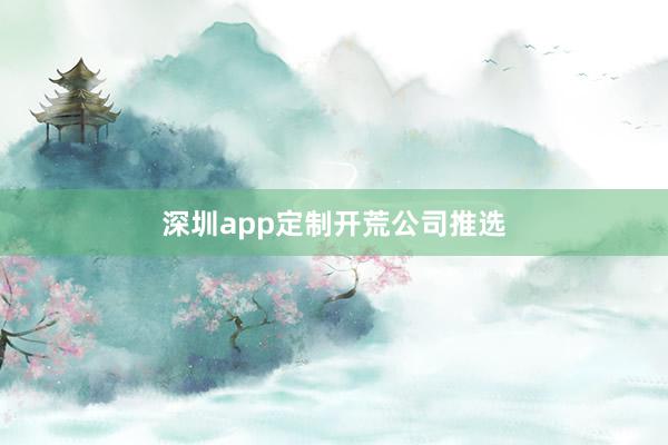 深圳app定制开荒公司推选