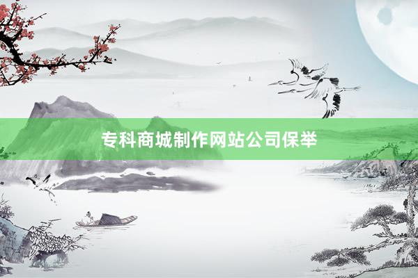 专科商城制作网站公司保举